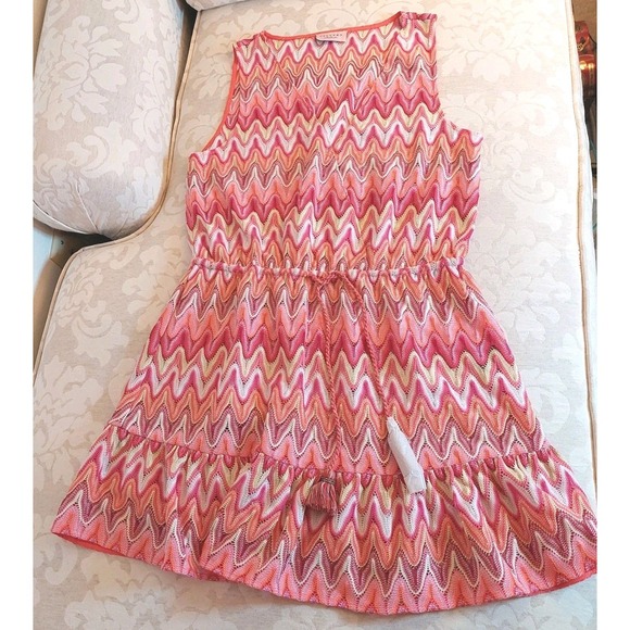 NEW! Calypso St. Barth Women's Emelia Dress Zig-Zag Pink Orange Sz S $295 - Picture 4 of 15